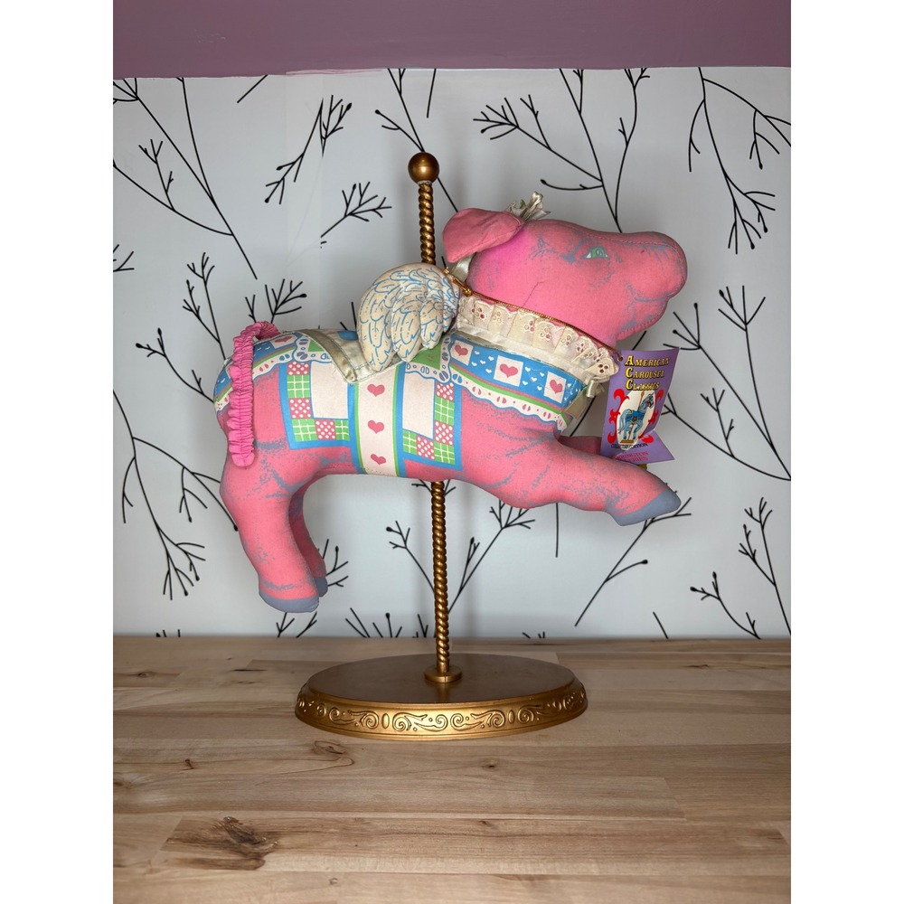 Vintage 1993 American Carousel Classics Pink Flying Pig Herrington Galleries